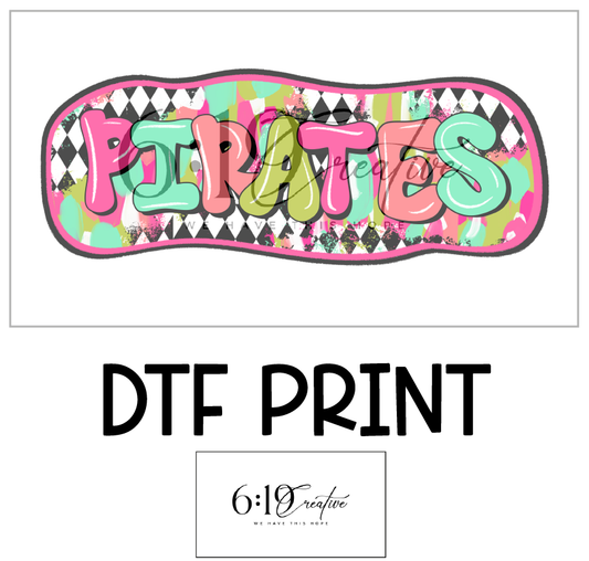 Pirates Bright Brush Strokes DTF Print