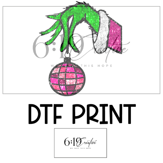 Preppy Grinch Hand DTF Print