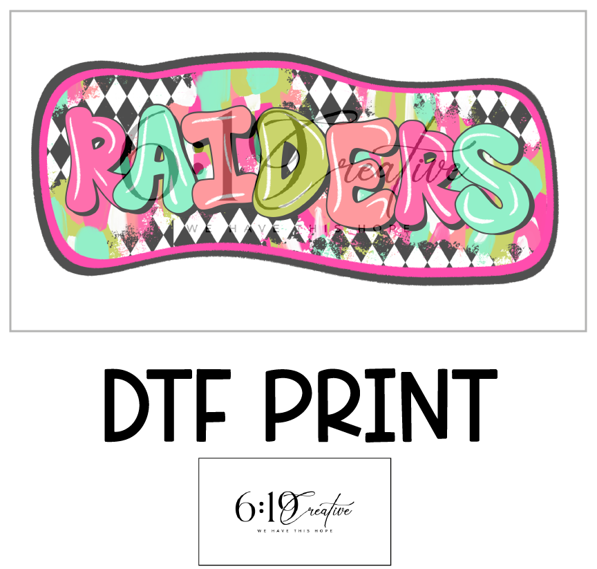 Raiders Bright Brush Strokes DTF Print