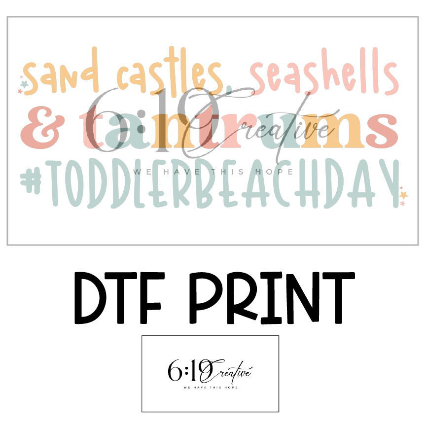 Toddler Beach Day Sublimation Print