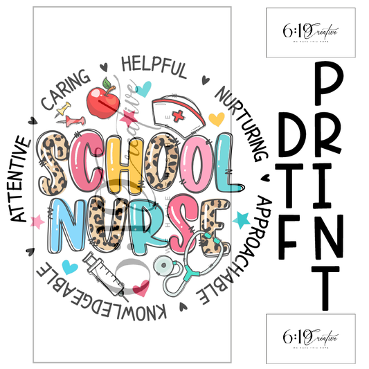 School Nurse Sublimation Print