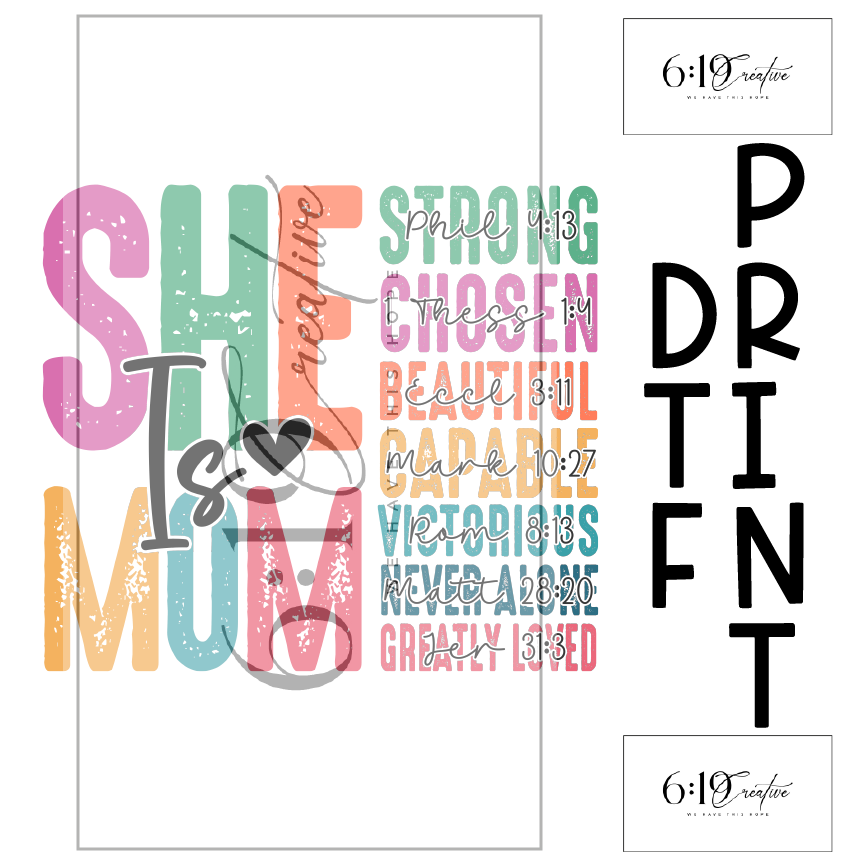 She is Mom Sublimation Print