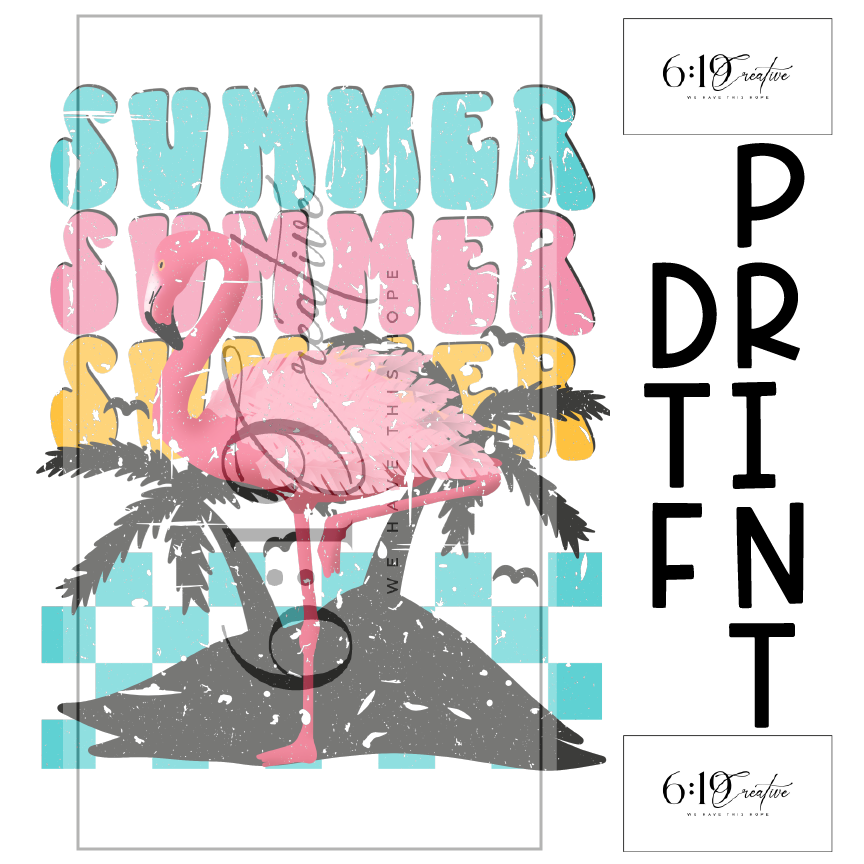 Summer Flamingo Sublimation Print