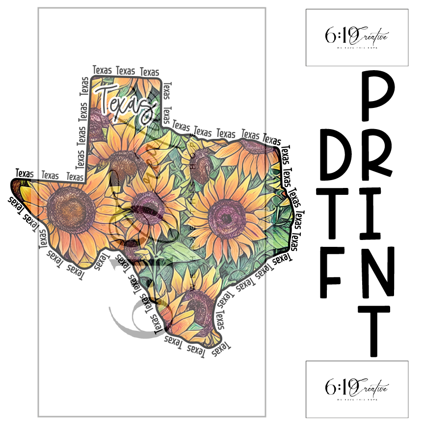 Texas Sunflower Sublimation Print