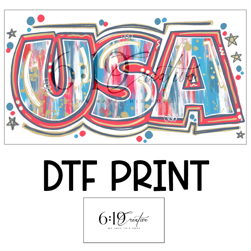 USA Doodle DTF Print