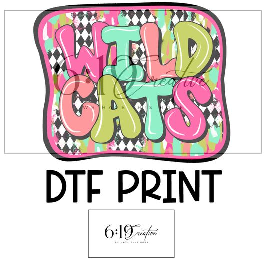 Wildcats Bright Brush Strokes DTF Print